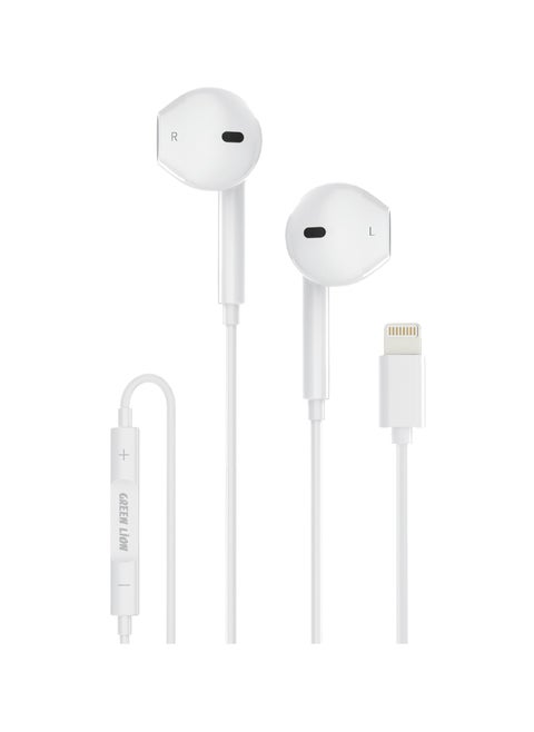 Wired Stereo Surround Earphones with Lightning Connector / TPE + Copper Wire Material / Seamless Sound / Endless Connection - White