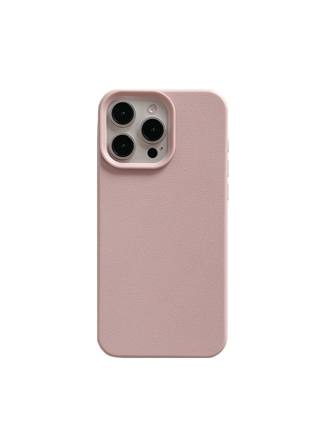 Generic - For Iphone16 Silicone Phone Case For Apple Color Simple Imitation Original Leather Tpu Material 15 Drop-proof Soft Case E-Color:Not Individually Packaged-Applicable Models:For Iphone 15 - Image 1