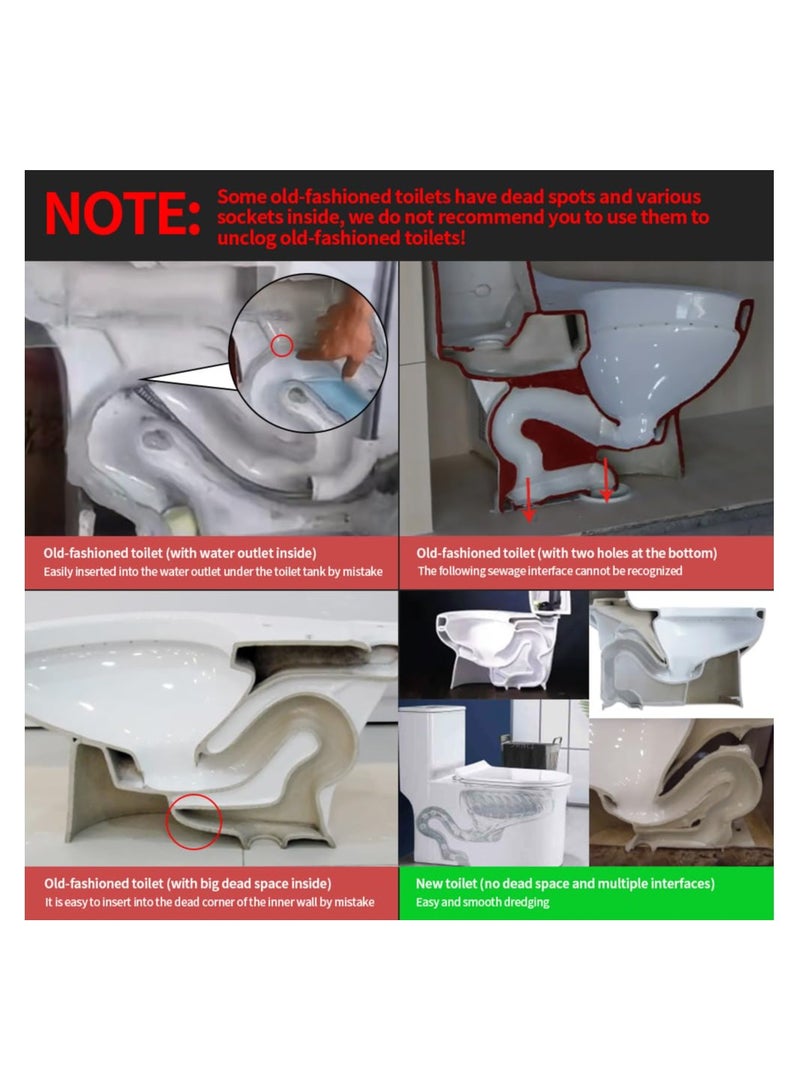 Toilet Snake Drain Auger 51 Inch, Cleaner Tool, Flexible Grabber Unclogger Tool, Four-Claw Picker, Stainless Steel Telescoping Rod for Pick, Grab Objects Clogged in Toilet Pipes, Drain, Sink - Image 3