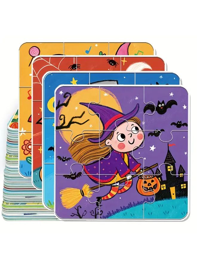 Halloween Puzzles 36pcs 4 In 1 Box Jigsaw For Kids Educational Toy Party Supplies - Image 2