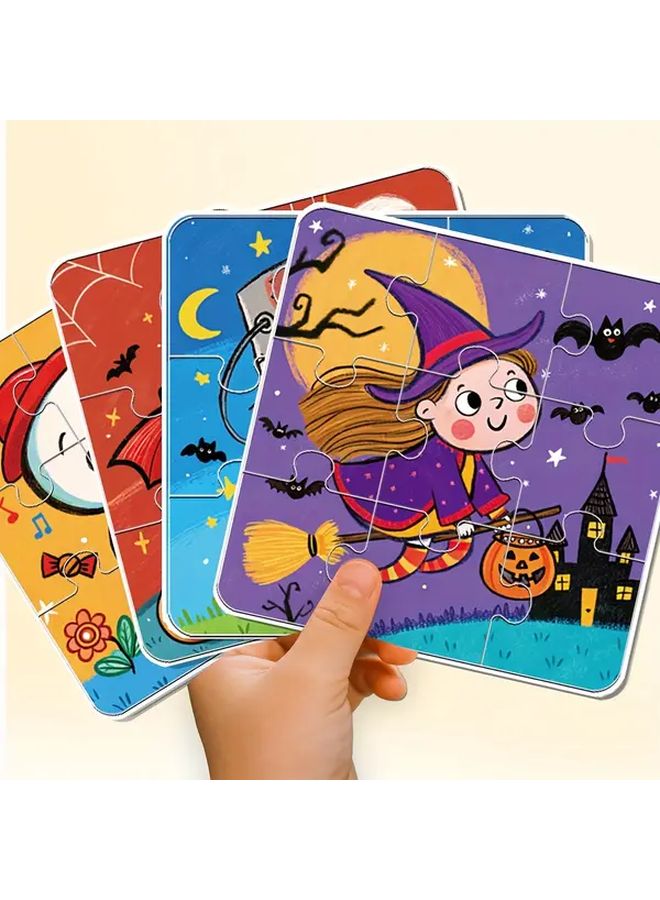 Halloween Puzzles 36pcs 4 In 1 Box Jigsaw For Kids Educational Toy Party Supplies - Image 3