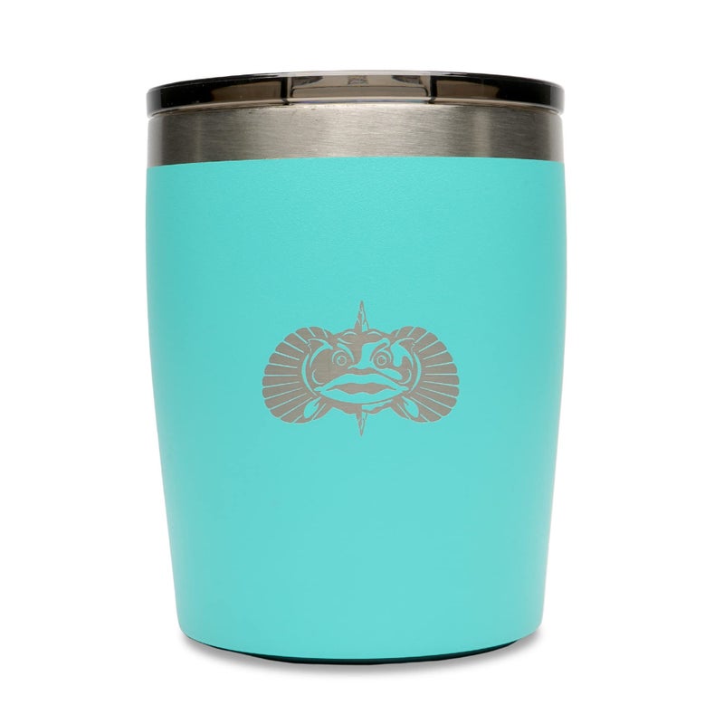 Toadfish Nontipping 10oz Double Wall Insulated Stainless Steel Rocks Tumbler wEasy Slide Lid  Teal