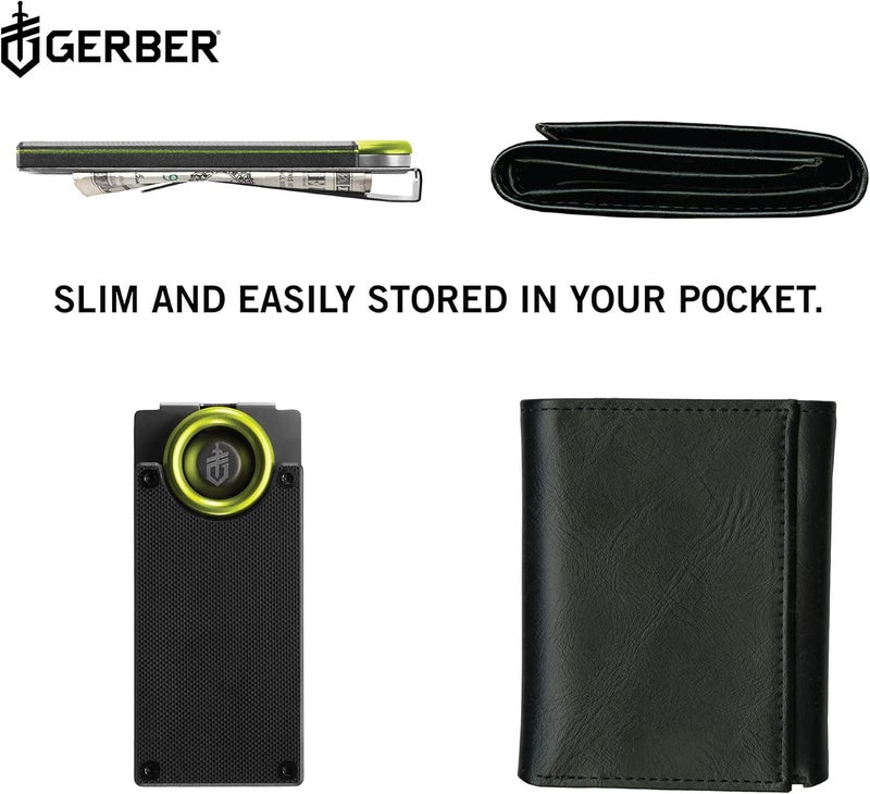 Gerber مشبك نقود جيربر GDC مع سكين جيب صغير، سكين ثابت من الفولاذ المقاوم للصدأ وحافظة، هدايا للرجال، معدات EDC للتخييم والمشي في الطبيعة - Image 3