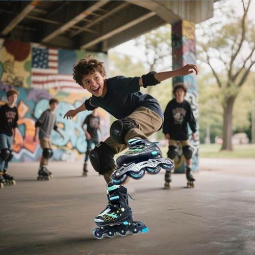 Janplay Inline Skates for Kids and Teens Ages 4-16, All 8 Wheels of Inline Roller Skates Light Up, Safe and Fun Illuminating for Outdoor Indoor Sports - Image 4