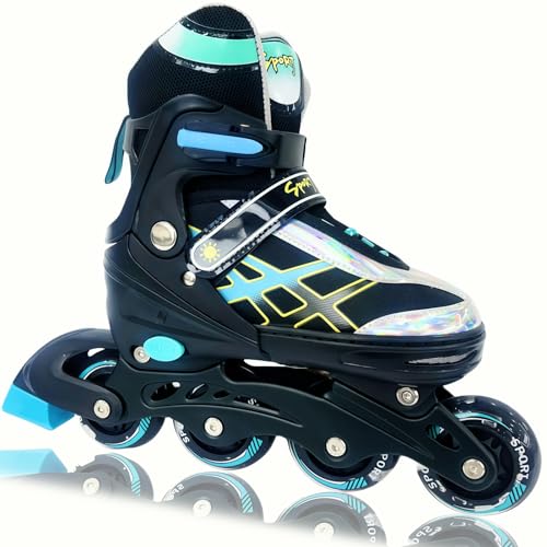 Janplay Inline Skates for Kids and Teens Ages 4-16, All 8 Wheels of Inline Roller Skates Light Up, Safe and Fun Illuminating for Outdoor Indoor Sports - Image 1