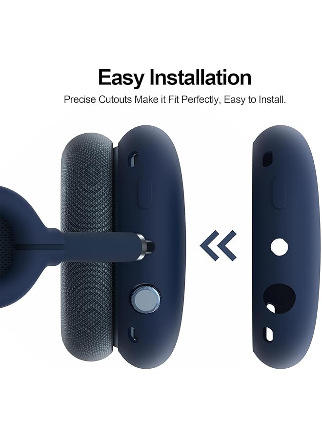 erorex For Airpods Max Case 2020 2024 Anti Scratch Ear Pad Case Cover Ear Cups Cover Headband Cover Soft Silicone Protector For Airpods Max Headphones Blue - Image 4