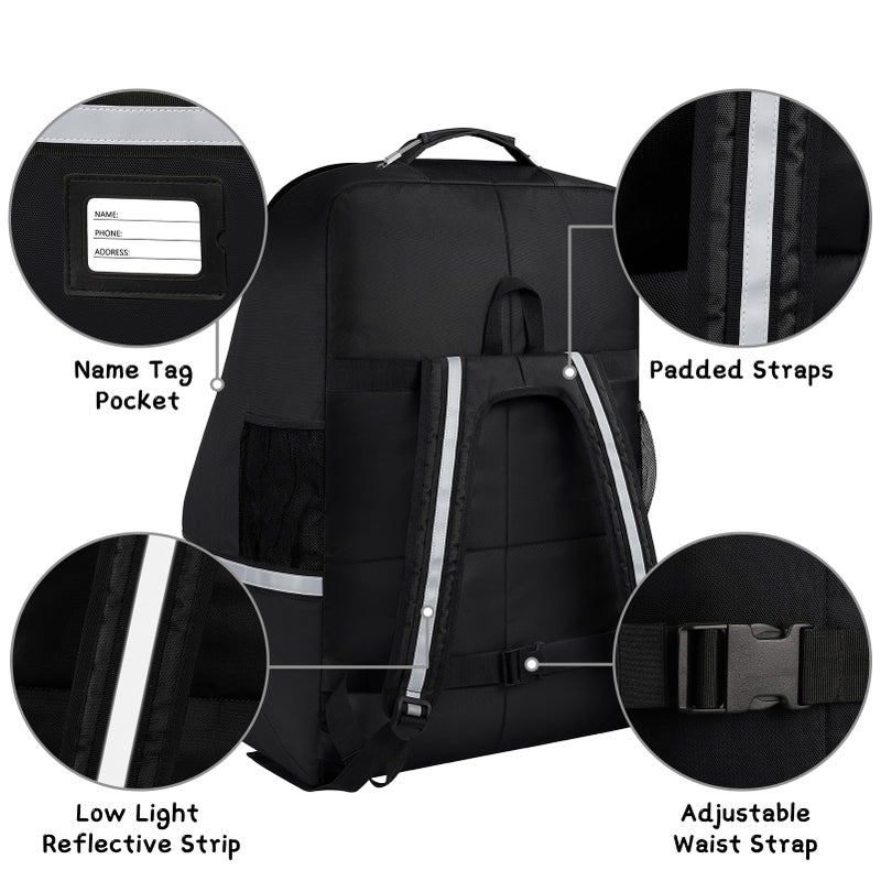 SINVICKO Car Seat Travel Bag - Padded Car Seat Carrier with Steel Cable Handle and Reflective Stripes, Large Durable Airport Gate Check Bag with Shoulder Strap - Image 4