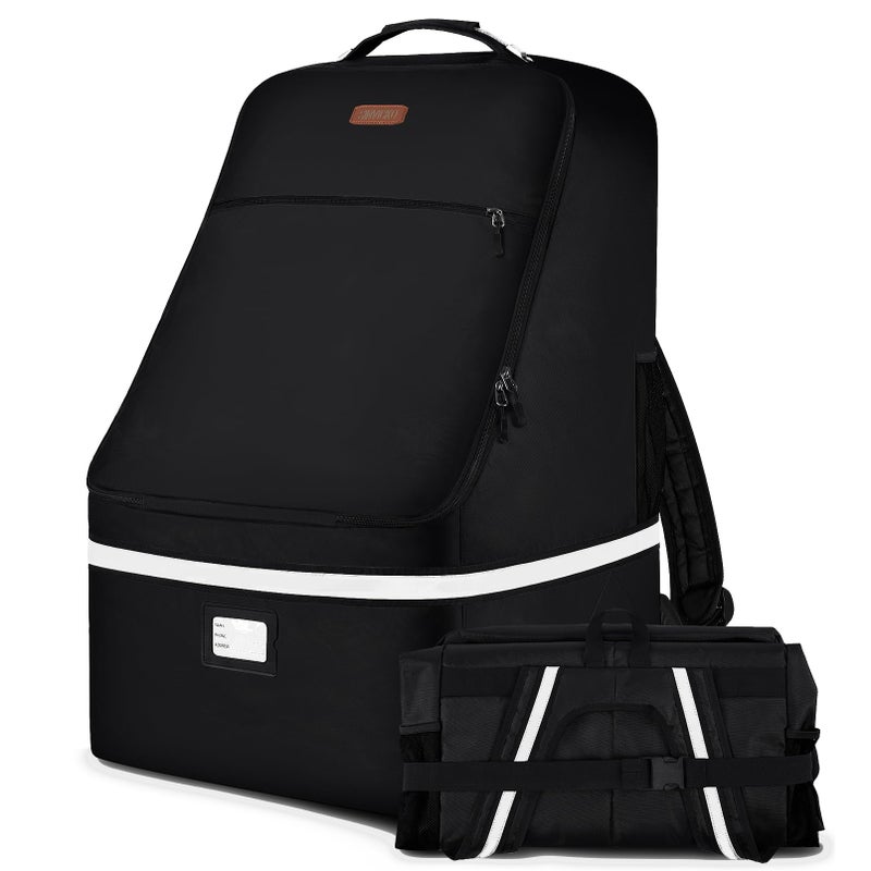 SINVICKO Car Seat Travel Bag - Padded Car Seat Carrier with Steel Cable Handle and Reflective Stripes, Large Durable Airport Gate Check Bag with Shoulder Strap - Image 1
