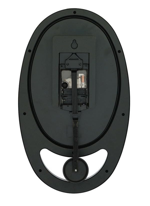 Craft Smith - CRAFT SMITH Decorative Oval Plastic Analog Black Dial Home/Office Decor Full Figure Pendulum Wall Clock (Size: 24 x 5.5 x 40 CM | Weight: 705 grm | Colour: Black) - Image 1