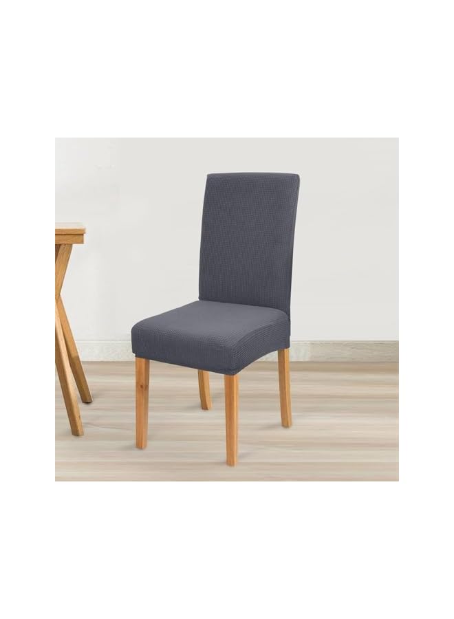 The Bros Waterproof Dining Chair Covers Set of 4, Stretch High Back Chair Slipcovers for Dining Room, Washable Removable Chair Protector for Banquet, Kitchen, Party, Hotel (Grey-6Pcs) - Image 5