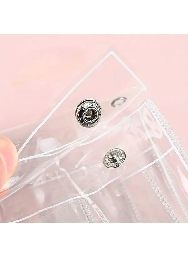 2pcs Transparent PVC Pencil Case Four Layer Toiletries Bag Stationery Storage For School Office - Image 4