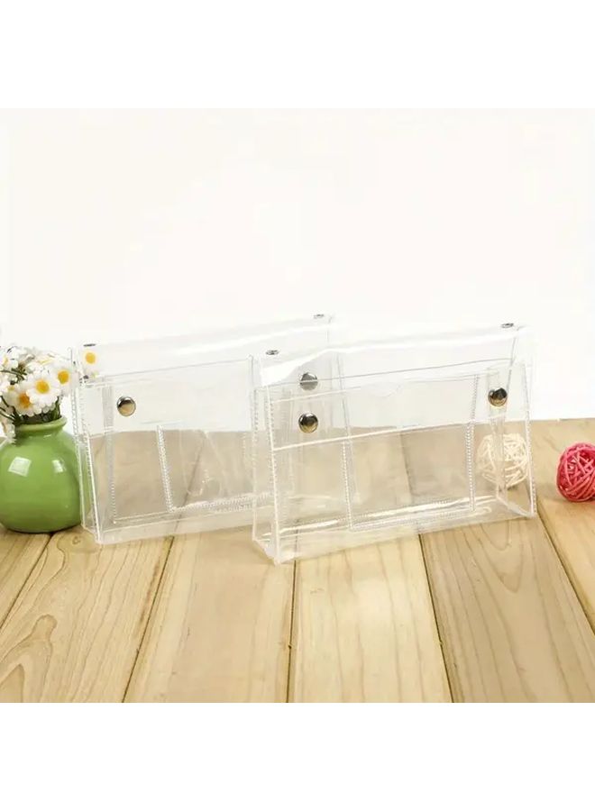 2pcs Transparent PVC Pencil Case Four Layer Toiletries Bag Stationery Storage For School Office - Image 5