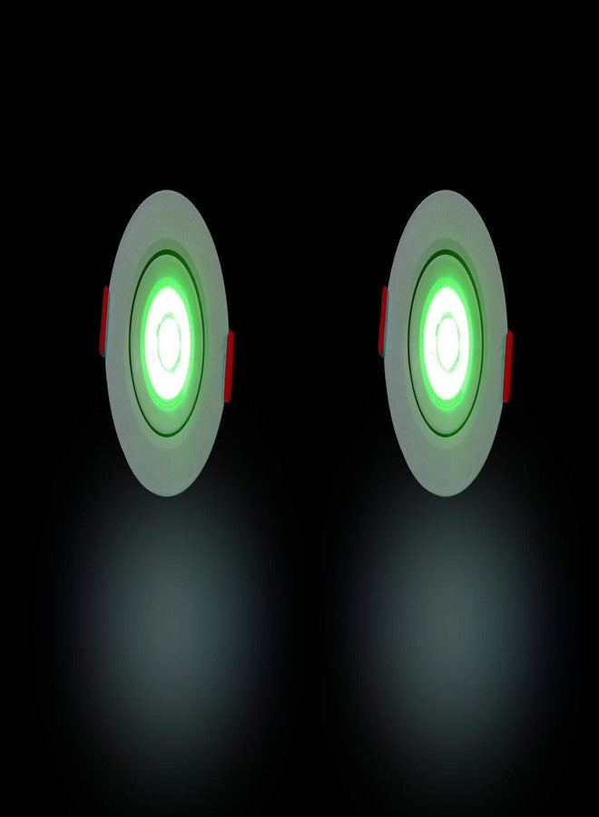 D'Mak 3 Watts Round LED Ceiling COB Spot Light (Green) - Pack of 2. - Image 1