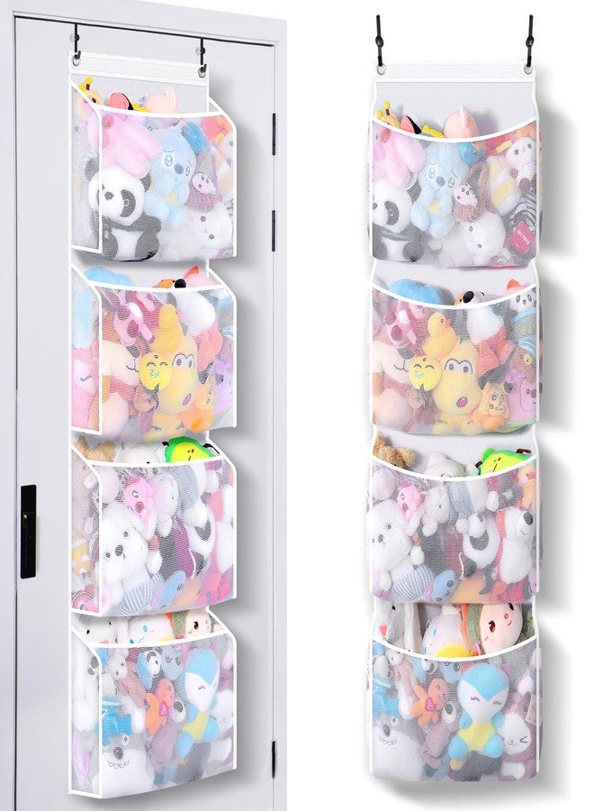 توريد منظم الحيوانات المحشوة فوق الباب (عبوة من قطعتين) تصميم مبتكر حاصل على براءة اختراع، خطافات قابلة للتعديل، تخزين ثلاثي الأبعاد للحيوانات المحشوة فوق الباب، سعة أكبر بنسبة 50%، مثالي للمنظمات المحشوة. - Image 1