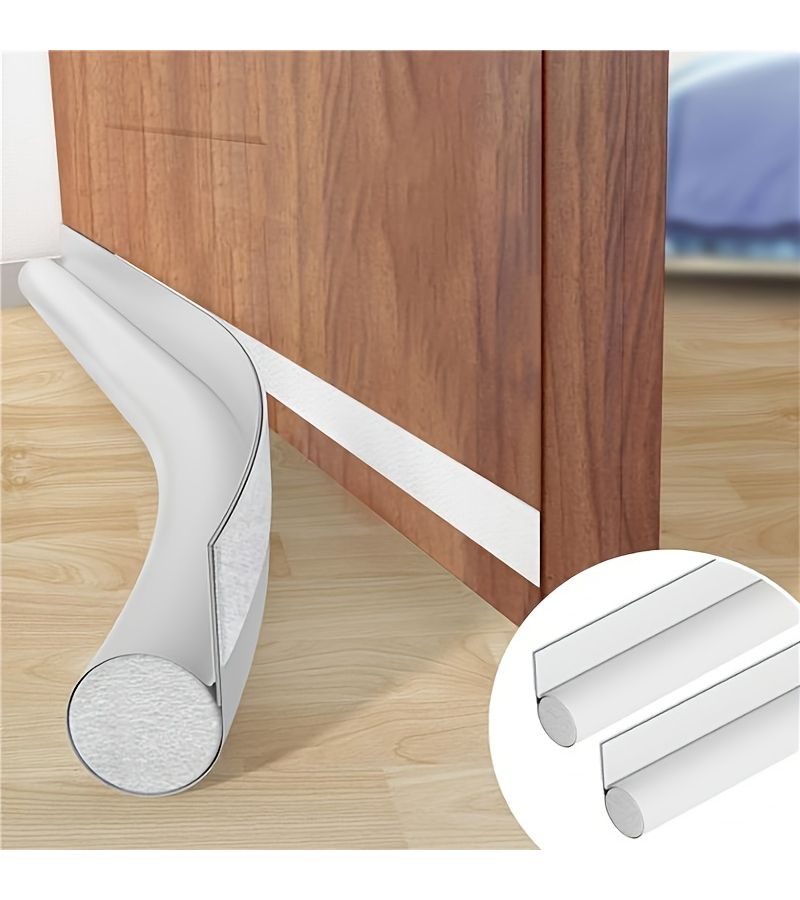 Self-Adhesive Door Draft Excluder Soundproof Weatherstrip White Seal Strip - Image 1