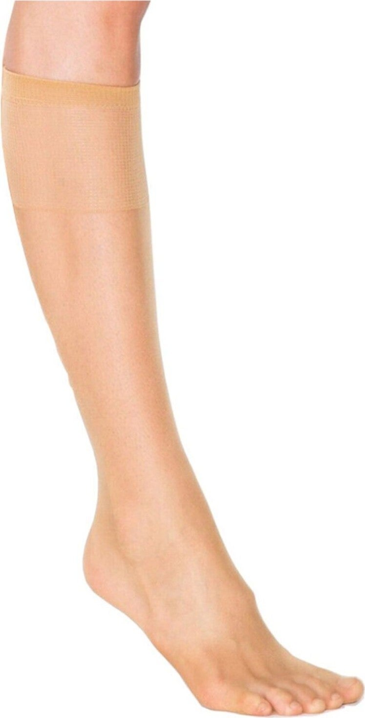 SAKS 12 Pieces Skin Color Shiny Knee High Socks 