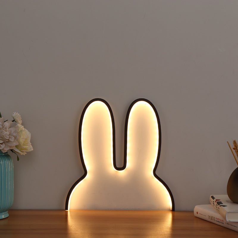 Ins Girl Style Nordic Children'S Room Light Creative Led Rabbit Light Usb Plug Grid Red Wall Bedside Light - Image 4