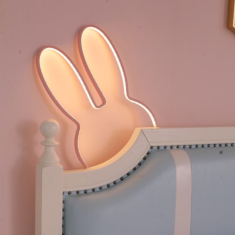 Ins Girl Style Nordic Children'S Room Light Creative Led Rabbit Light Usb Plug Grid Red Wall Bedside Light - Image 2