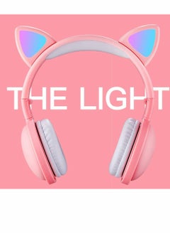 KASTWAVE Led Cat Ear Headphones Pink Color Luminous Wireless Headphone Bluetooth 5.0 Headsets Noise Cancelling Foldable Adults Kids Earphone, Cute Earphone for Boys and Girls  - Image 3