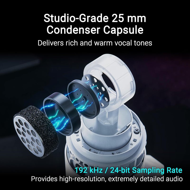 ASUS ROG Carnyx USB Gaming Microphone - Moonlight White - Image 3