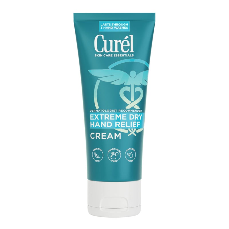 Curel Extreme Dry Hand Relief, Dermatologist Recommended, Long-Lasting Cream For Dry Hands, Paraben Free, Fragrance-Free Hand Lotion, 3 Oz - Image 1