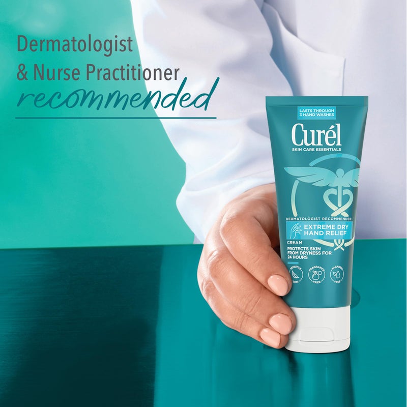 Curel Extreme Dry Hand Relief, Dermatologist Recommended, Long-Lasting Cream For Dry Hands, Paraben Free, Fragrance-Free Hand Lotion, 3 Oz - Image 5