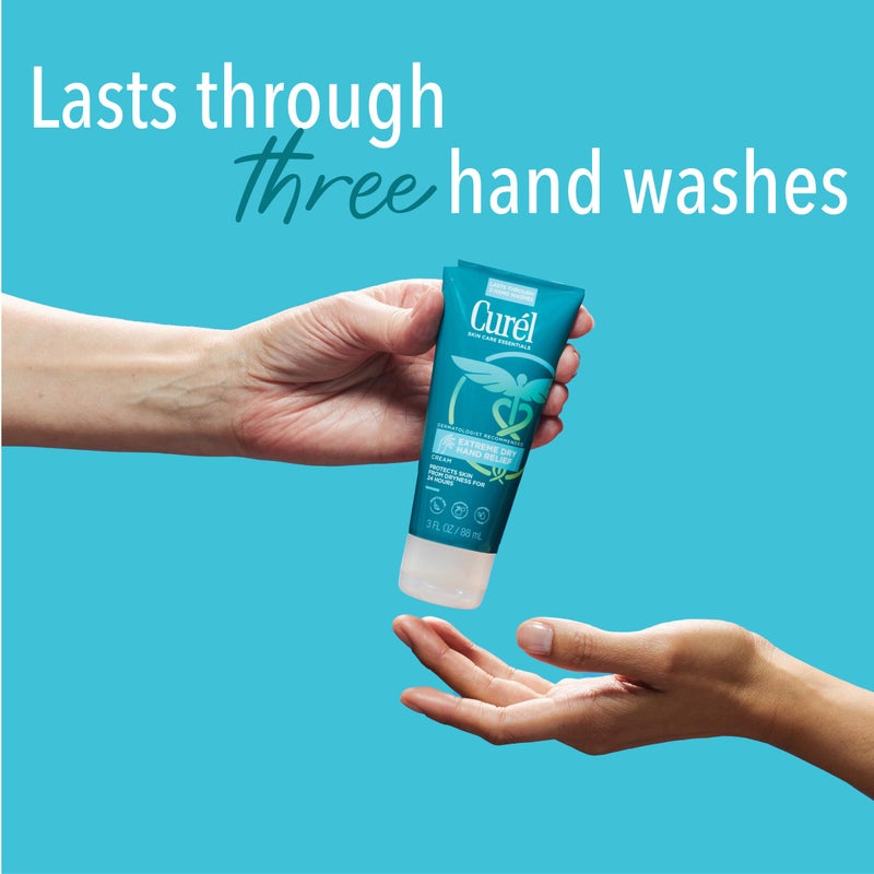 Curel Extreme Dry Hand Relief, Dermatologist Recommended, Long-Lasting Cream For Dry Hands, Paraben Free, Fragrance-Free Hand Lotion, 3 Oz - Image 2