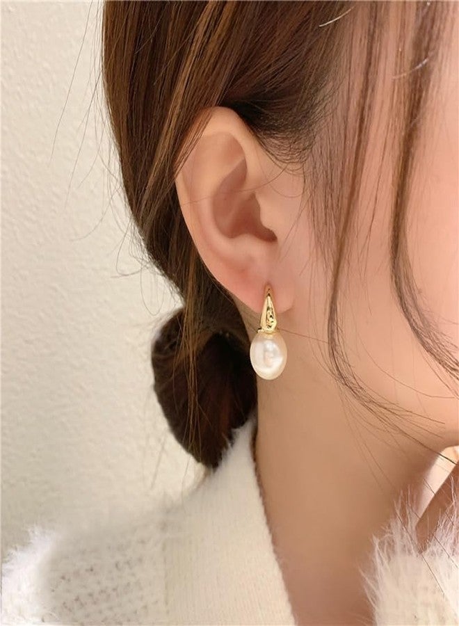 VIEN American Retro Lady's Temperament Earrings Pearl Earrings Suitable for Women Stainless Steel Stud Earring - Image 2