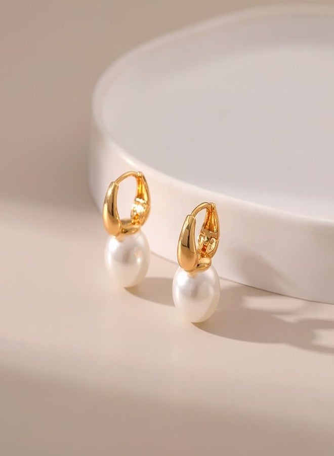 VIEN American Retro Lady's Temperament Earrings Pearl Earrings Suitable for Women Stainless Steel Stud Earring - Image 3
