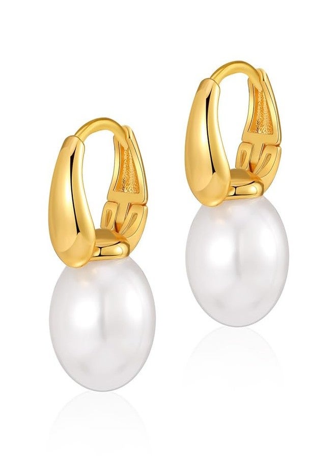 VIEN American Retro Lady's Temperament Earrings Pearl Earrings Suitable for Women Stainless Steel Stud Earring - Image 1