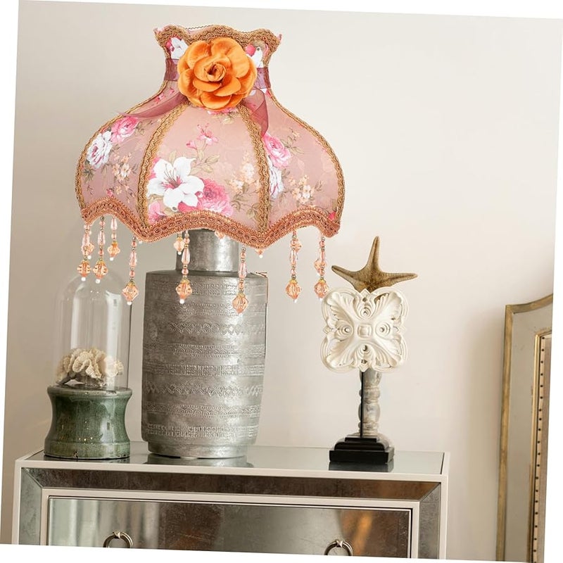 عربست ظلال مصباح الطاولة الفاخر من القماش بأناقة هدب الإسقلوب العتيق بتصميم الدانتيل الرجعي لديكور المنزل - Image 5