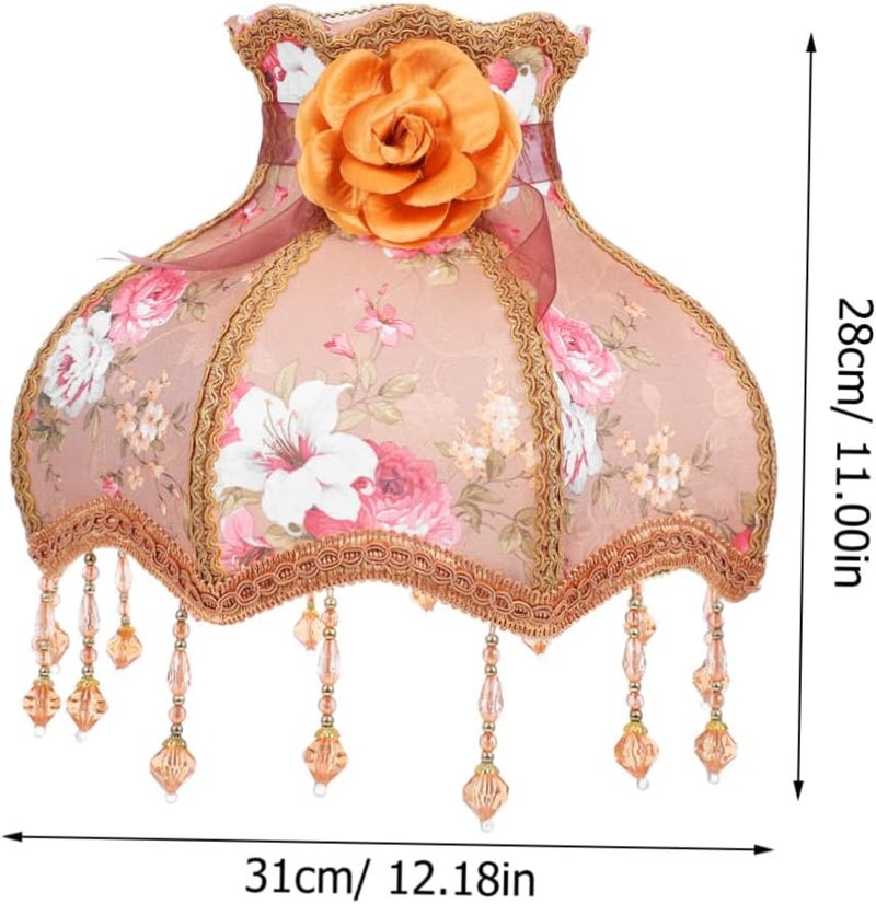 عربست ظلال مصباح الطاولة الفاخر من القماش بأناقة هدب الإسقلوب العتيق بتصميم الدانتيل الرجعي لديكور المنزل - Image 3