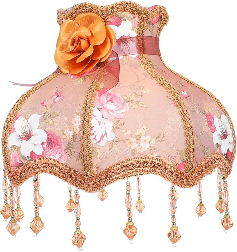 عربست ظلال مصباح الطاولة الفاخر من القماش بأناقة هدب الإسقلوب العتيق بتصميم الدانتيل الرجعي لديكور المنزل - Image 1