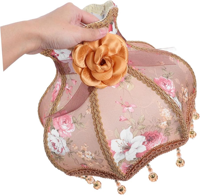 عربست ظلال مصباح الطاولة الفاخر من القماش بأناقة هدب الإسقلوب العتيق بتصميم الدانتيل الرجعي لديكور المنزل - Image 4