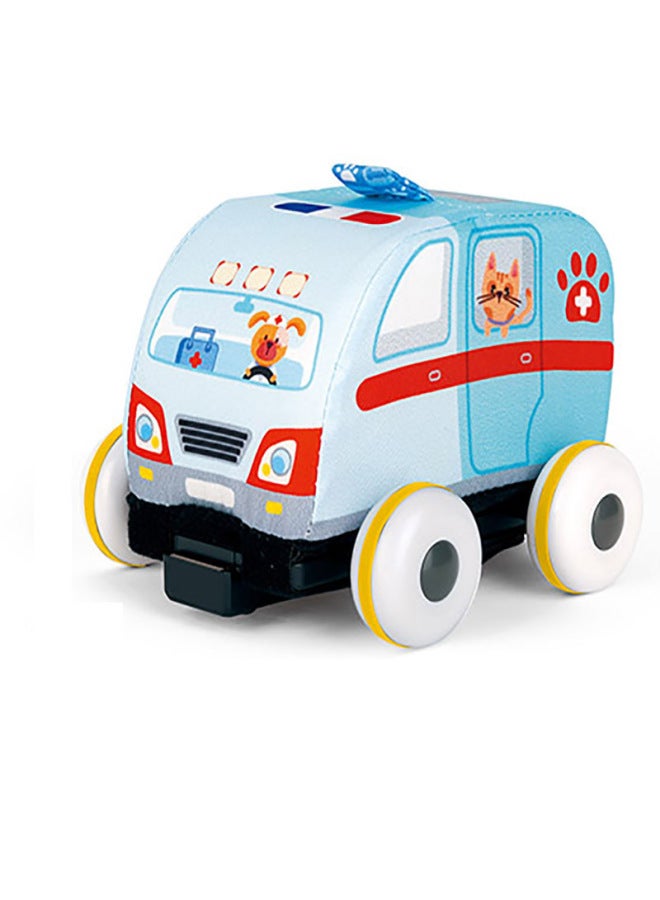 2.4G Remote Control Two-way Plush Elephant Tiger Fabric Car Animal Cloth Car Educational Boy Toy-Color:Remote Control Plush Ambulance  - Image 1