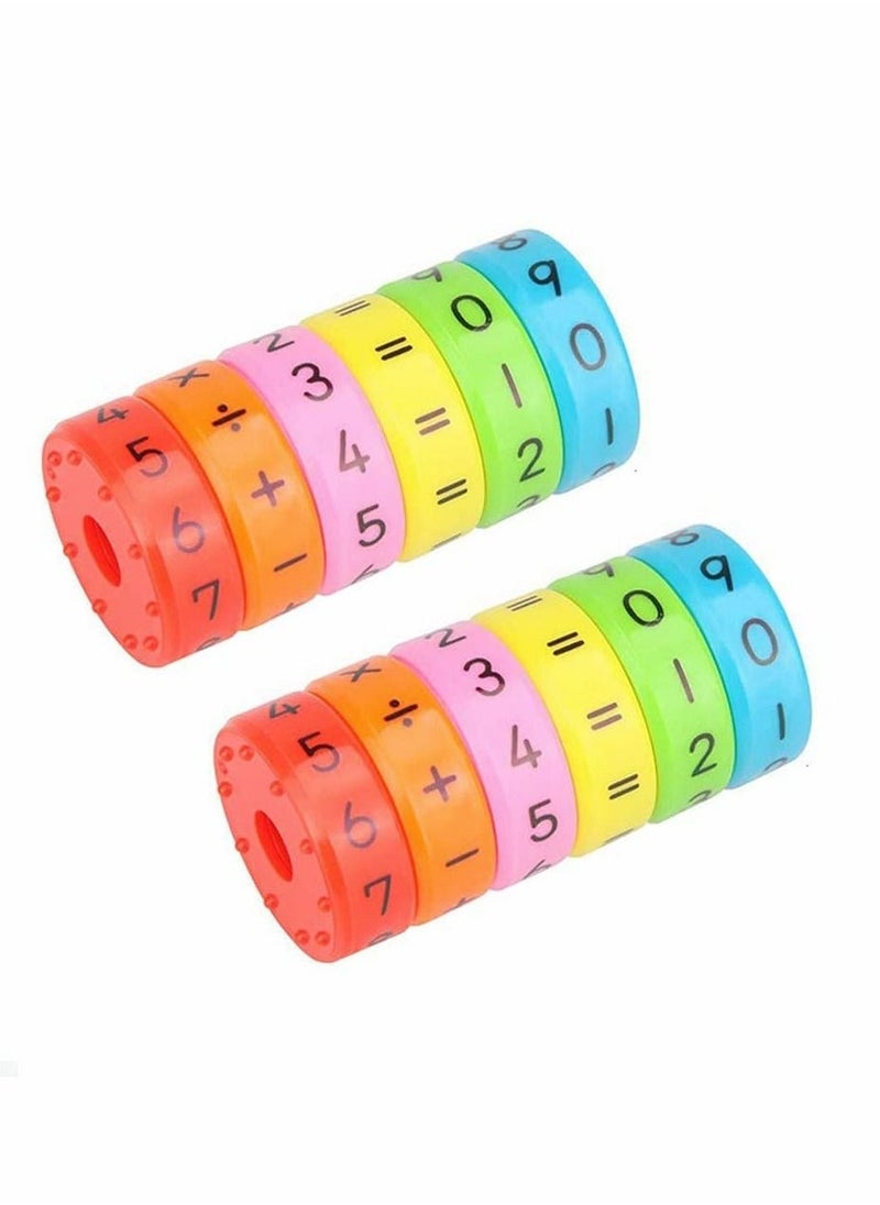 2 Pcs Magnetic Arithmetic Learning Toy, Cylinder Numbers Toys, Intelligence Brain Developing Toy, Children Number Game Blocks, DIY Magnetic Math Toy - Image 1