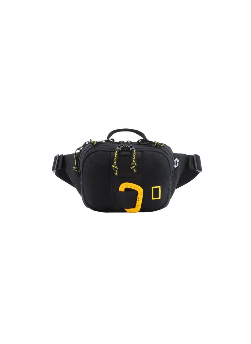 NATIONAL GEOGRAPHIC National Geographic Explorer III RPET Waist Bag Black For Men And Women, Durable Casual Hip Bag With Adjustable Strap, Suitable For Travel, Outdoors, Gym, Hiking  - Image 1