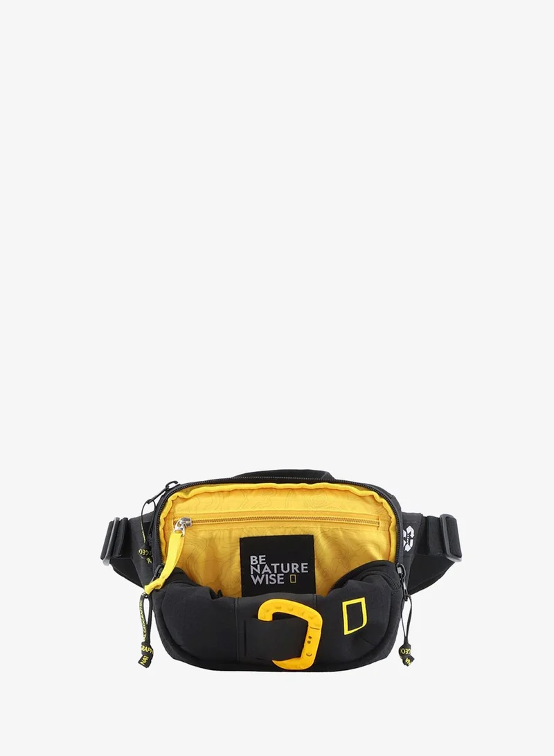 NATIONAL GEOGRAPHIC Black National Geographic Explorer III RPET Waist Bag Black For Men And Women, Durable Casual Hip Bag With Adjustable Strap, Suitable For Travel, Outdoors, Gym, Hiking  | Best Price UAE