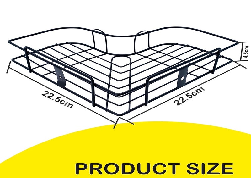 Bathroom Organiser Without Drill Corner Shelf Adhesive Stand for Corner Rack for Shampoo Holder for Accessories-Multipurpose Shelf (1 Pcs), Metal - Image 5