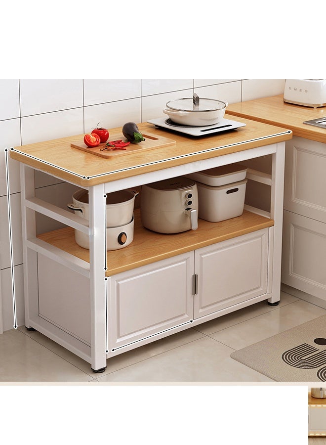 NKX Kitchen Rack Multifunctional Vegetable Basket Vegetable Cutting Table Microwave Pot Organiser Sideboard 80*40*80cm - Image 1