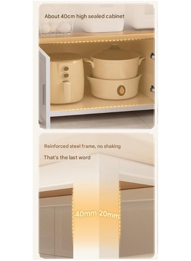 NKX Kitchen Rack Multifunctional Vegetable Basket Vegetable Cutting Table Microwave Pot Organiser Sideboard 80*40*80cm - Image 4