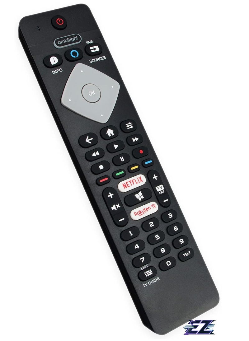 ELTRAZONE - Replacement Remote Control Suitable for Philips 4K UHD LED Android TV 75PUS7354/12 43PUS7855/12 50PUS7855/12 55PUS7855/12 58PUS7855/12 855/12 65PUS7855/12 with battery - Image 1