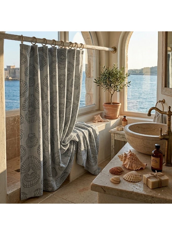 ستارة حمام مقاومة للماء بنقشة – تصميم عصري – مقاس 71×71 بوصة (180×180 سم) – ستارة ديكور أنيقة لحوض الاستحمام مع حماية من الرذاذ - Image 3