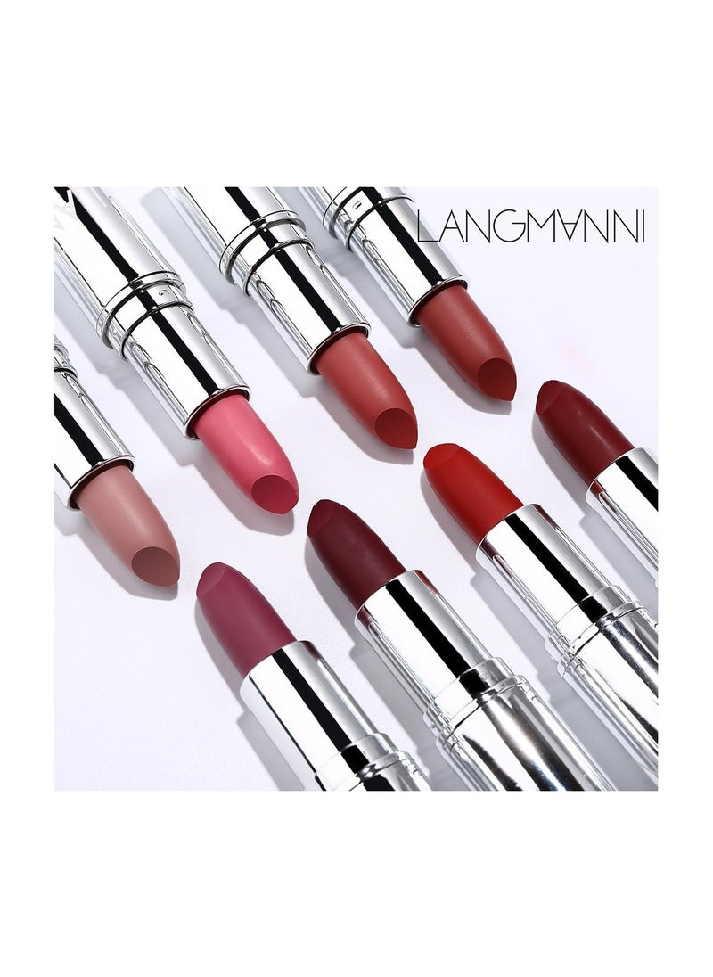 LANGMANNI 8 Shades of Silver Matte Lipstick - No Cup Stain Lip Color(#05)  - Image 3