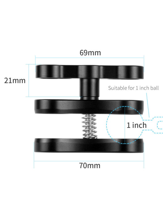 Feichao Diving Photography Butterfly Clip Suitable For GoPro13 Two-hole One-inch Ball Joint Connector Light Arm Clip-Color:Two-hole Opening Butterfly Clip-black-cnc  - Image 4