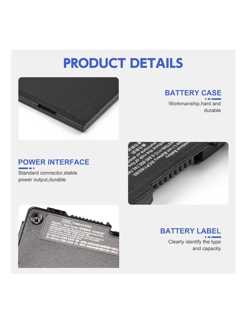 Generic Replacment Laptop Battery HP CS03XL CSO3XL 800513-001 800231-141 HSTNN-DB6U HSTNN-IB6Y for HP EliteBook 745 G3 755 G3 840 G3 848 G3 850 G3, HP ZBook 15u G3 G3 G4  - Image 2