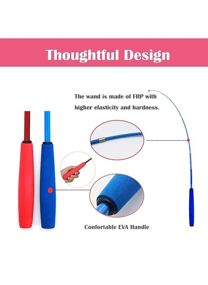 Cat Feather Toys 12 Packs, 2 PCS Retractable Cat Wand Toys and 10 PCS Replacement Refills with Bell, Interactive Cat Toys for Cat Exercise