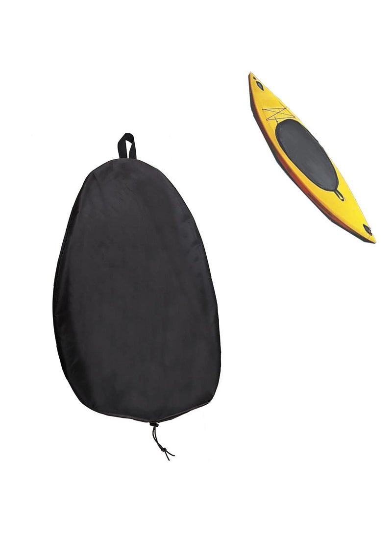 غطاء قمرة الكاياك UV60+ 420D أوكسفورد قابل للتعديل، غطاء غبار - درع واقي من الشمس UV لملحقات قمرة الكاياك والكانو للتخزين الداخلي/الخارجي 53.5*26.6 بوصة