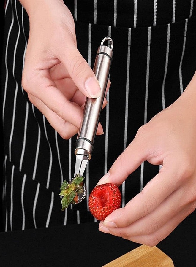 Dwuww Stainless Steel Strawberry Huller and Tomato Stem Corer Tool Strawberry Tomato Corer Huller Stem Remover For Strawberries Multi-Function Pitter Remover Gadgets Kitchen Tool - Image 3