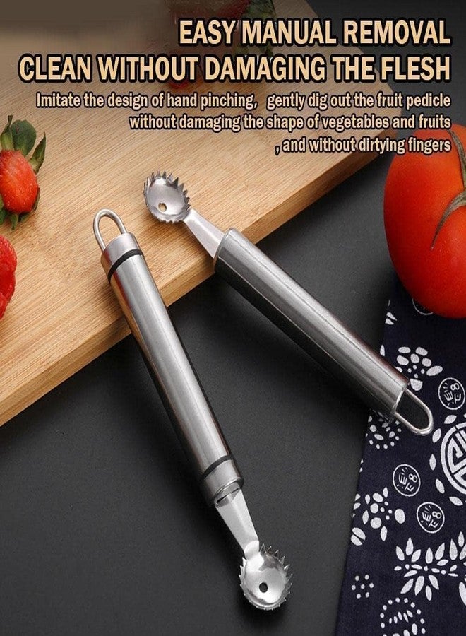 Dwuww Stainless Steel Strawberry Huller and Tomato Stem Corer Tool Strawberry Tomato Corer Huller Stem Remover For Strawberries Multi-Function Pitter Remover Gadgets Kitchen Tool - Image 5